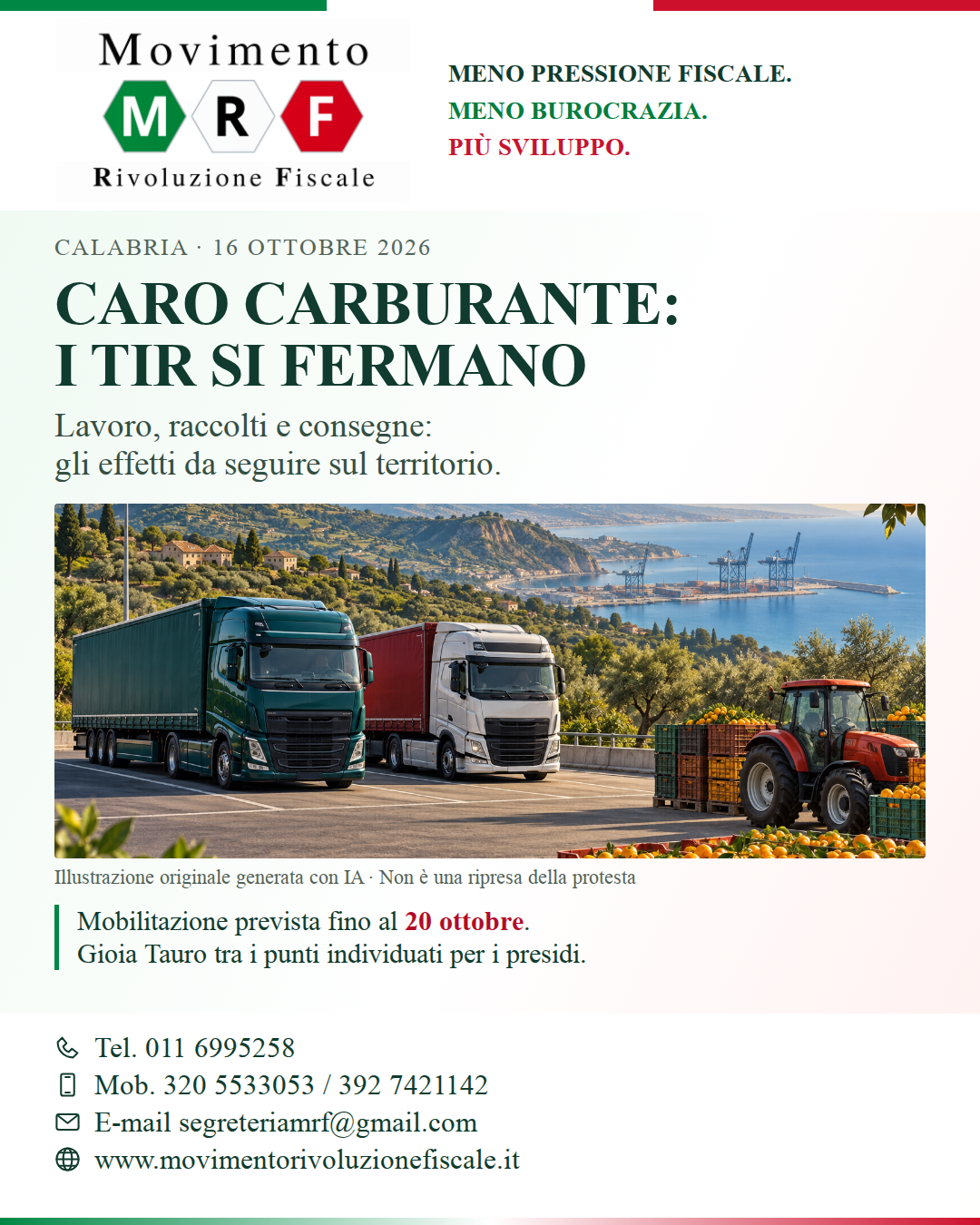 Calabria, caro carburante: iniziato il fermo dei Tir